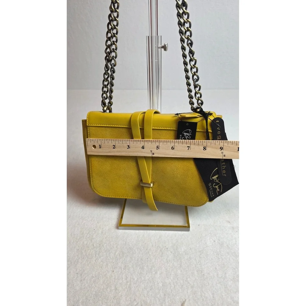 Cleobella Gypset Yellow Vegan Leather Chain Crossbody Bag EJ181013-CAN New